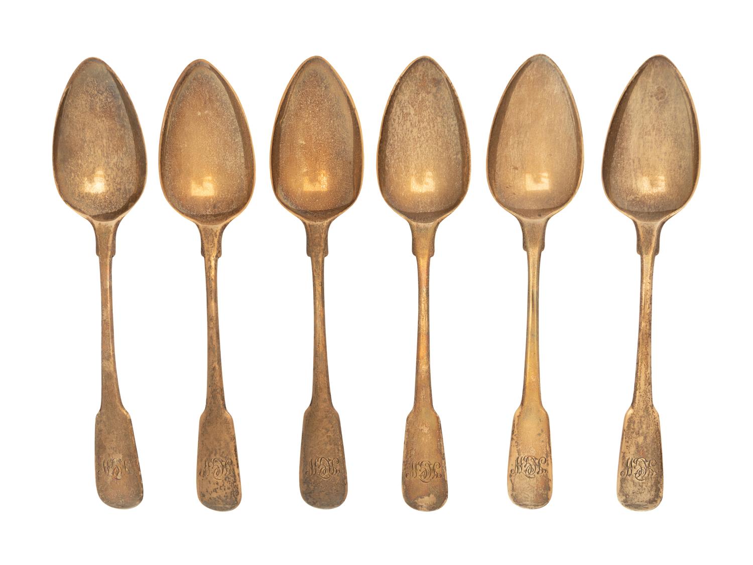 A Set of Six Peter, Ann and William Bateman Silver Tablespoons