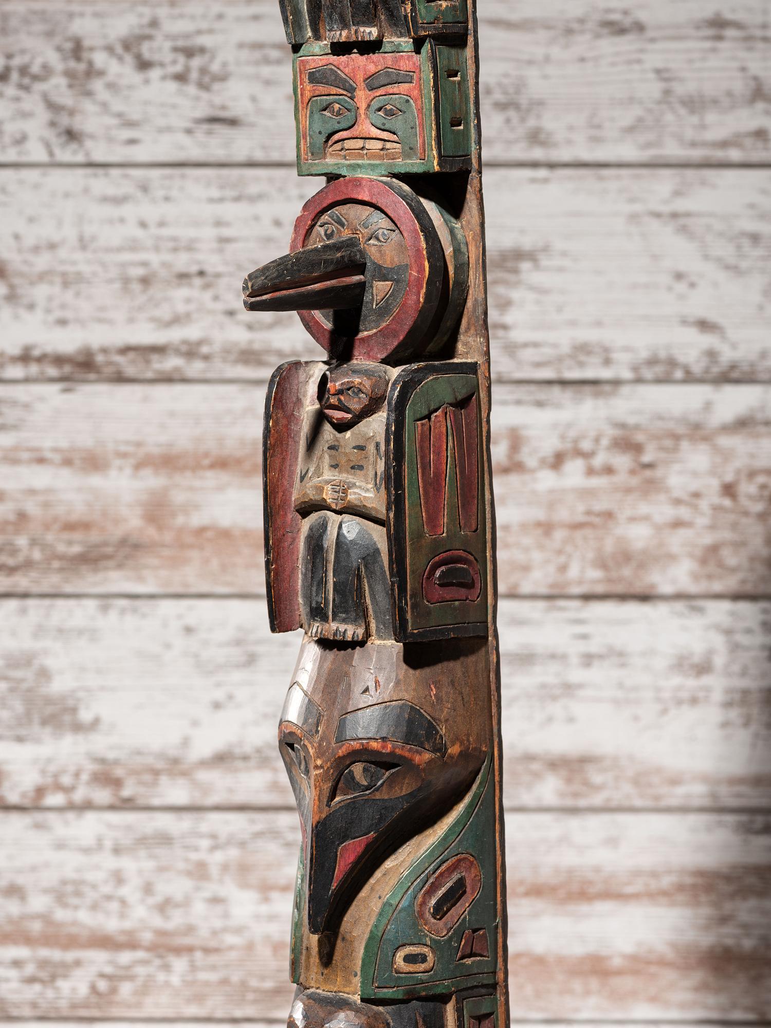 Northwest Coast Polychrome Totem Pole