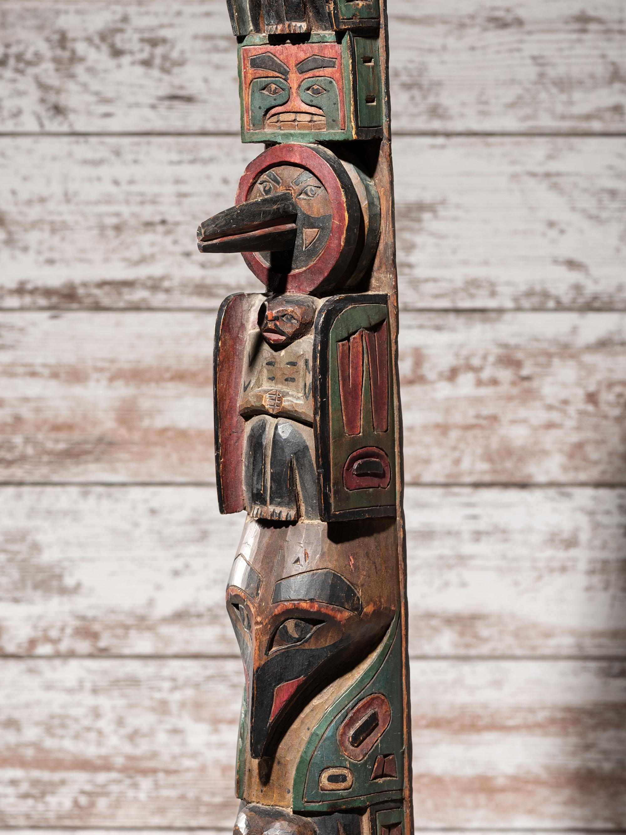 Northwest Coast Polychrome Totem Pole
