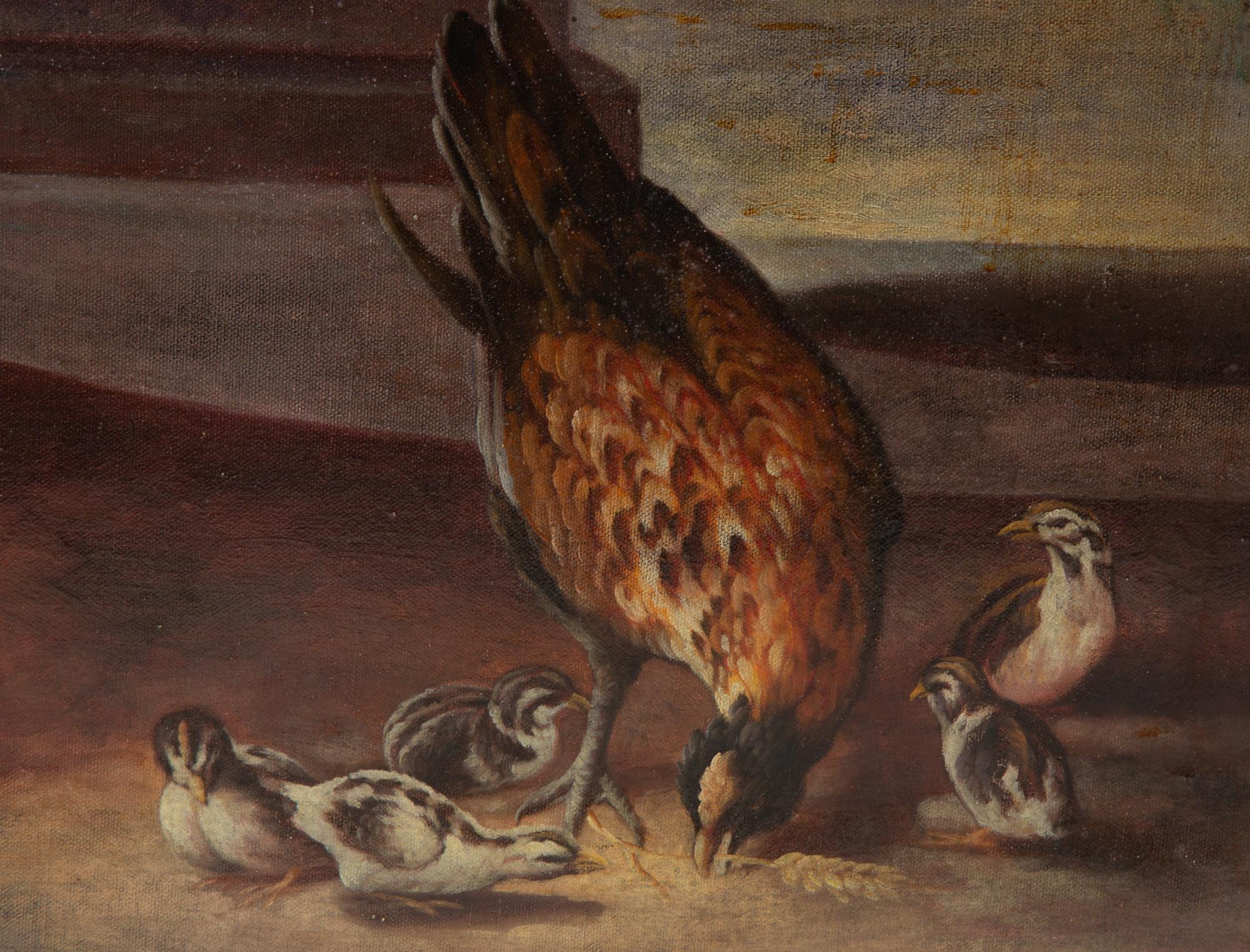 Capriccio with Flowers in a Jardinière and Grouse and her Chicks