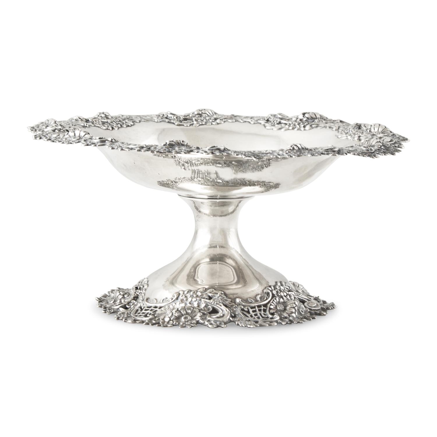 An American Silver Reticulated Compote