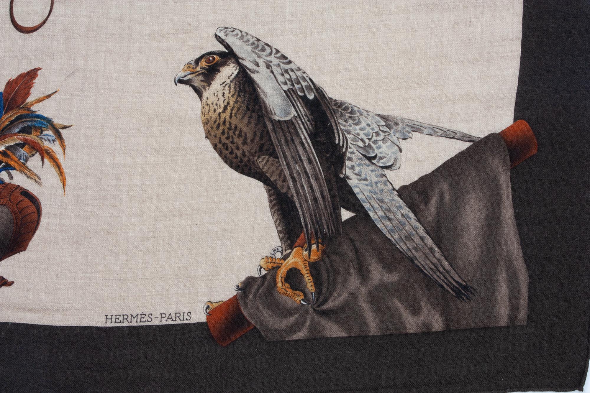 Two Hermès 90cm Silk/Cashmere Scarves