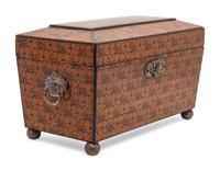 An English Penwork Tea Caddy