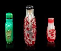 Three Chinese Glass Snuff Bottles