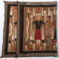 Navajo Double Saddle Blanket, with Yei