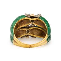ENAMEL AND DIAMOND RING