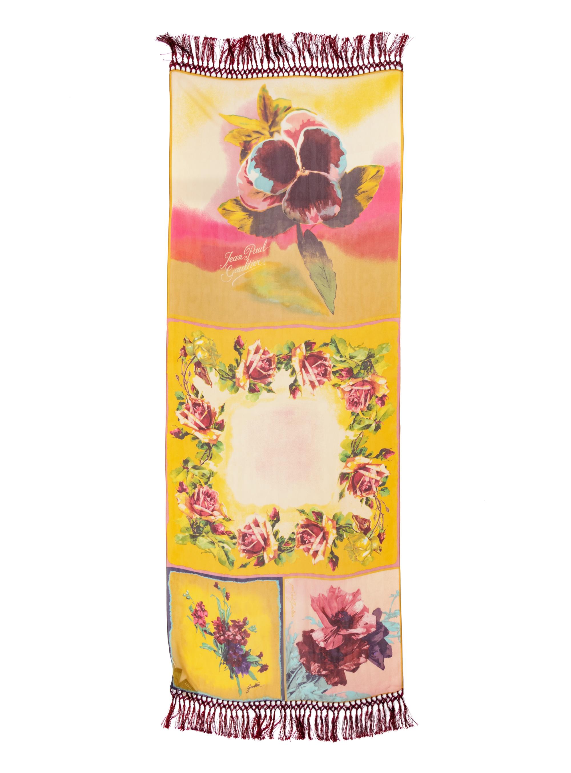 Seven Designer Scarves: Two Gucci, One Jean Paul Gaultier, Two Must de Cartier, One Hermès, One Christian Dior