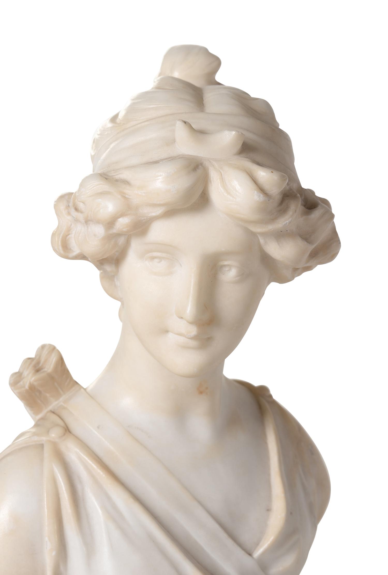 A Continental Alabaster Bust of a Woman