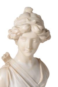 A Continental Alabaster Bust of a Woman