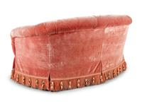 A Button-Tufted Velvet Reniform Sofa