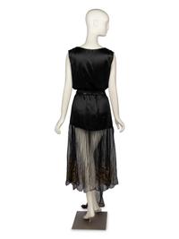 Black Satin & Lace Dress, c. 1920's