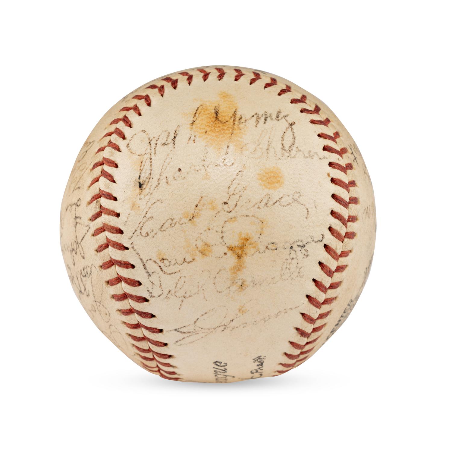 A 1936 Philadelphia Phillies Team Signed Autograph Baseball Featuring Chuck Klein (JSA Letter Of Authenticity)