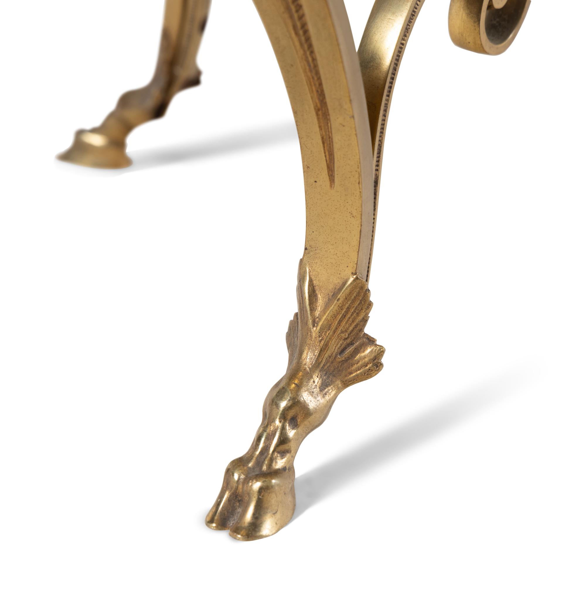 A Neoclassical Gilt Metal and Marble Low Table