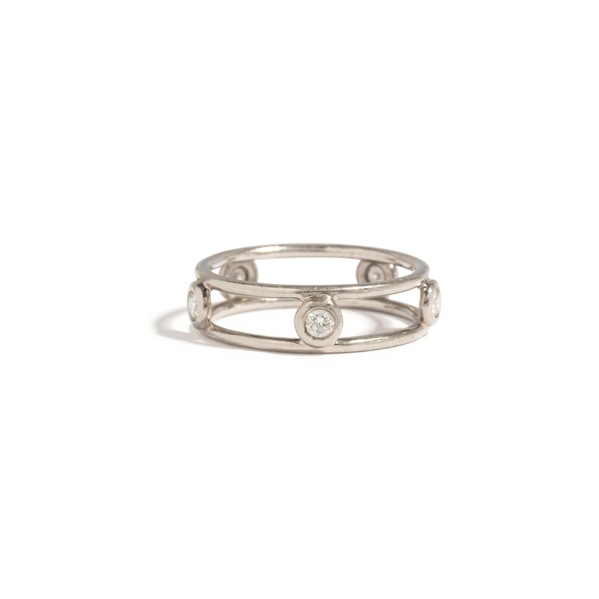 TIFFANY & CO., ELSA PERETTI, PLATINUM 'DIAMONDS BY THE YARD' RING