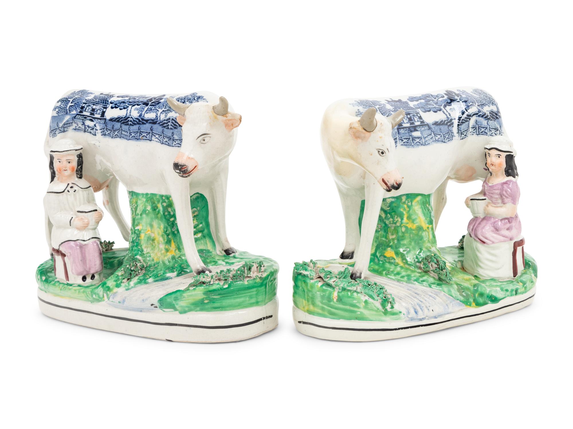 A Pair of Staffordshire Figural Groups