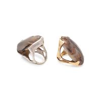 COLLECTION OF MODERNIST AGATE RINGS