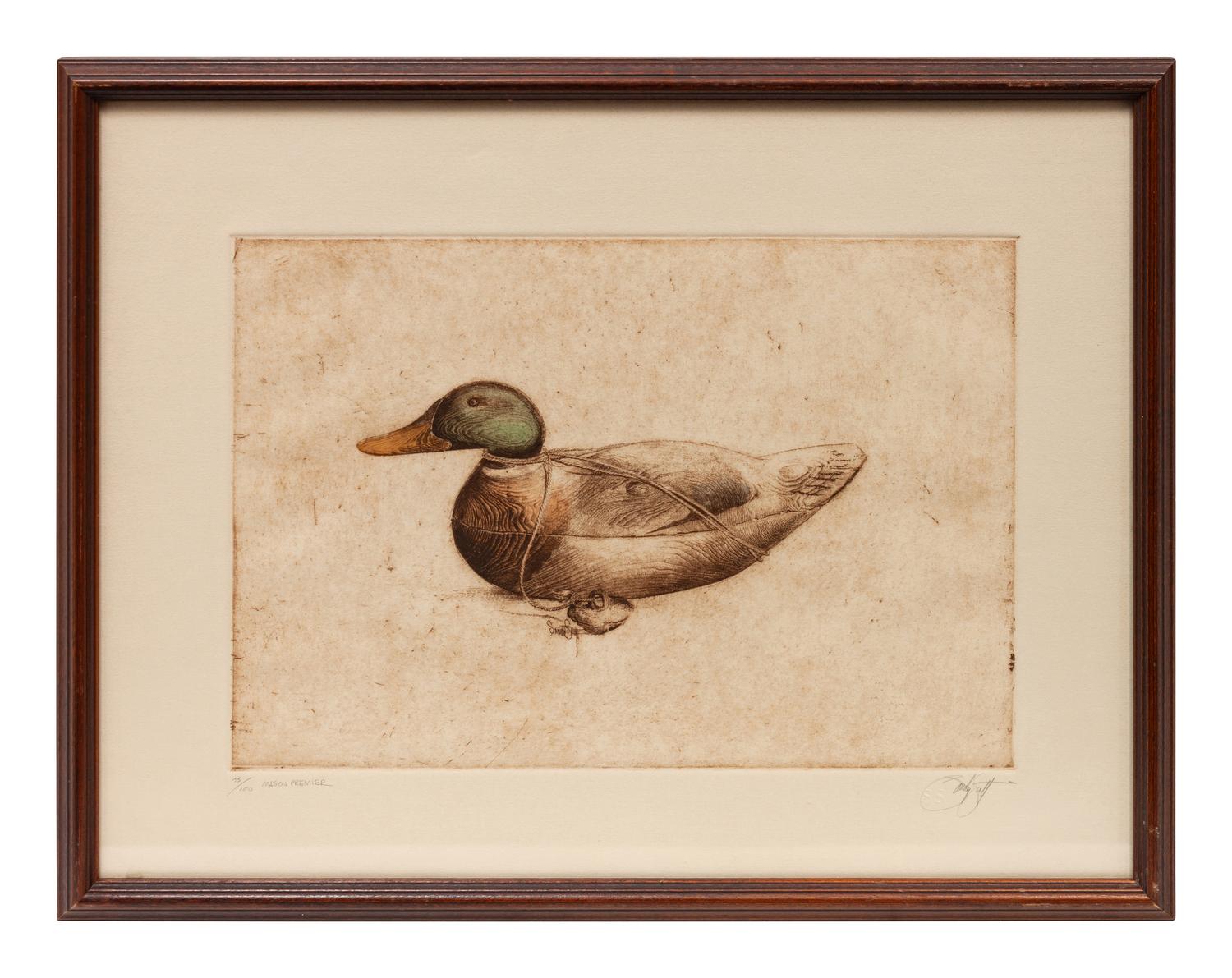 Four Prints: Mallard Decoy , edition 76/100; Mallard Carving , Artist's Proof; Duck Club Relics , edition 39/100; Mason Premier , edition 75/100