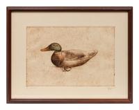 Four Prints: Mallard Decoy , edition 76/100; Mallard Carving , Artist's Proof; Duck Club Relics , edition 39/100; Mason Premier , edition 75/100