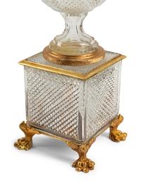 A Pair of Continental Gilt Bronze Mounted Cut Glass Vases