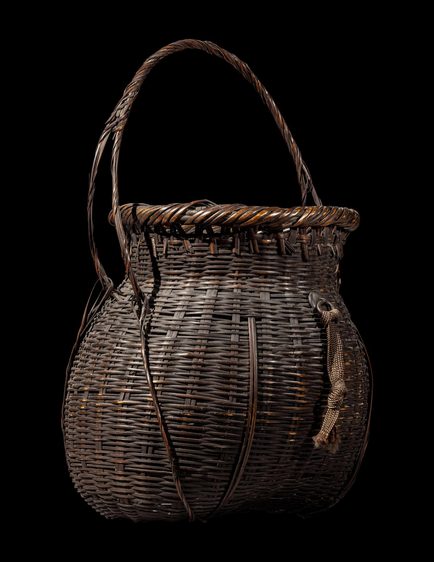 A Japanese Ikebana Bamboo Basket