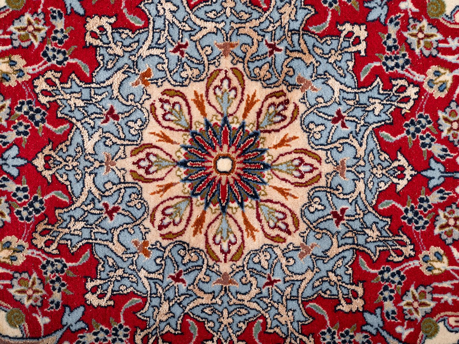 A Sarafian Isfahan Silk and Wool Blend Rug