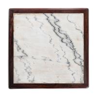 A Chinese Marble-Inset Hardwood Low Table