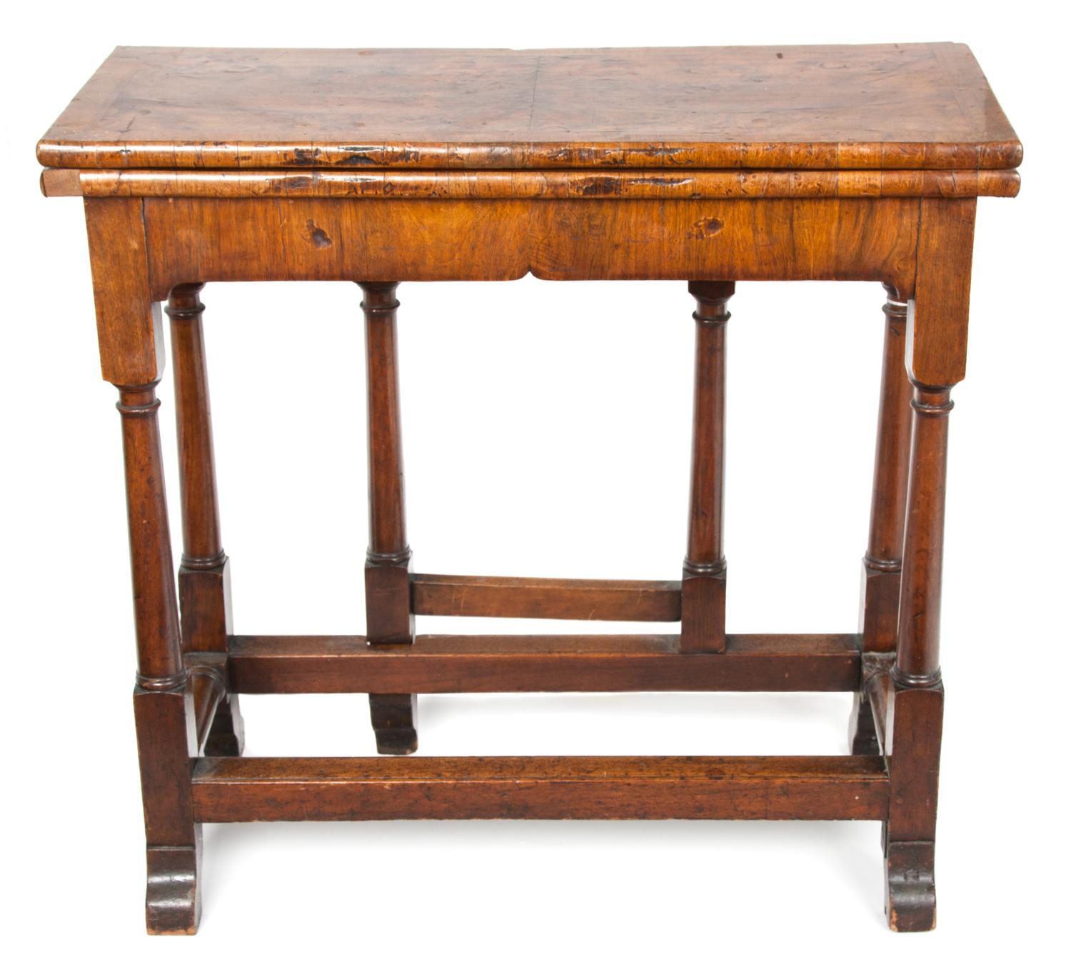 A George III Walnut Games Table Height 29 x width 30 x depth 12 3/4 inches. — ENGLISH, 18TH CENTURY