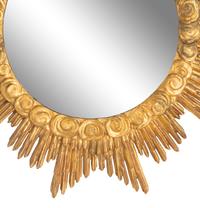 An Italian Carved Giltwood Sunburst and Cloud Framed Mirror
