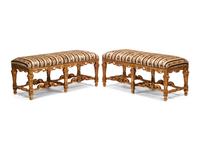 A Pair of Louis XIV Style Giltwood Benches