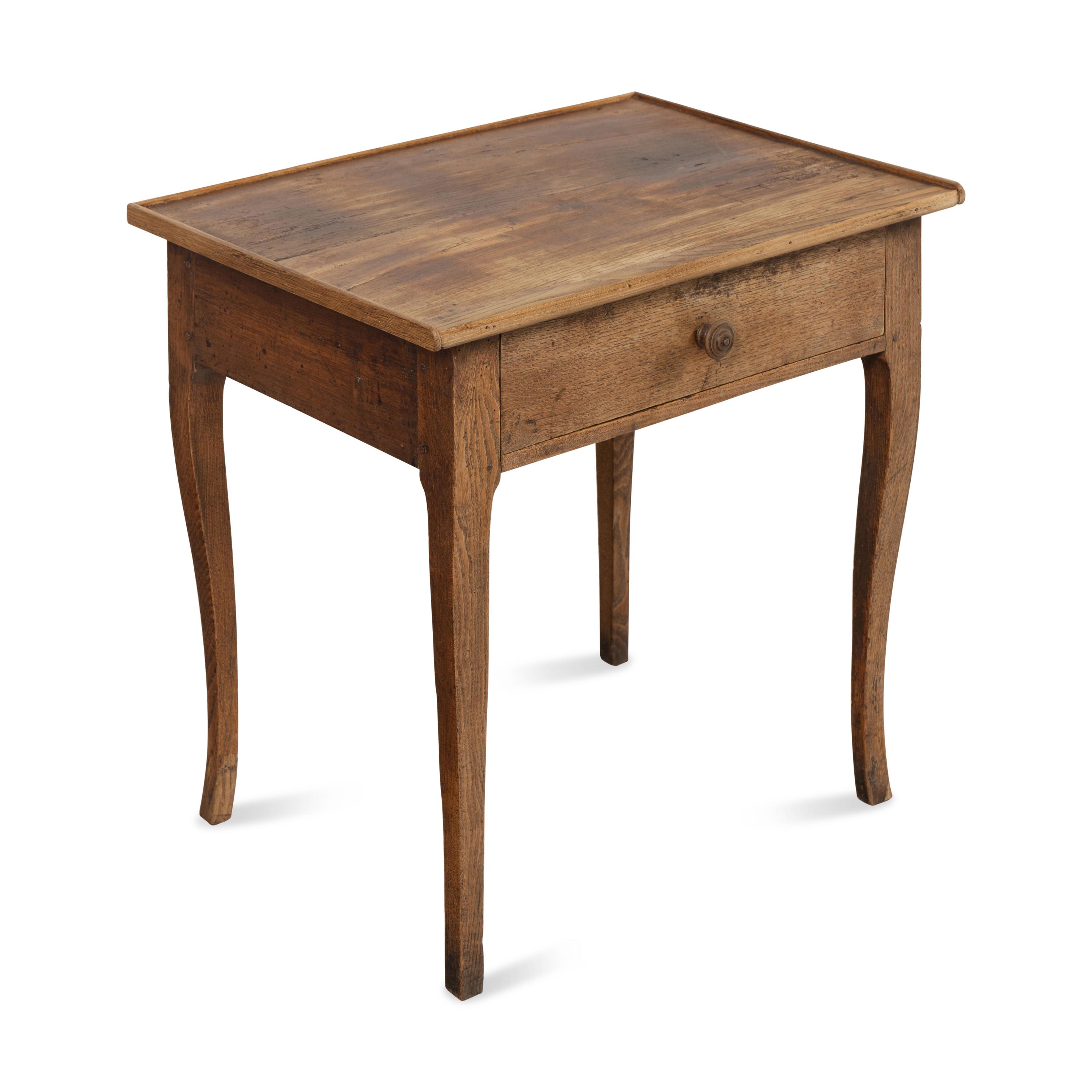 A French Provincial Oak and Walnut Side Table