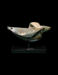 An Olmec Jade Duck Pendant
