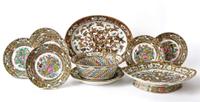 Group of Chinese Export porcelain in varying "Butterfly" patterns late 19th century and later