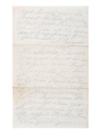 [CIVIL WAR]. Soldier's letter written by Jacob Pyewell, Company I, 106th Pennsylvania Infantry, describing the Battle of Antietam. "Near Sharpsburg Maryl," 20 [September?] 1862.