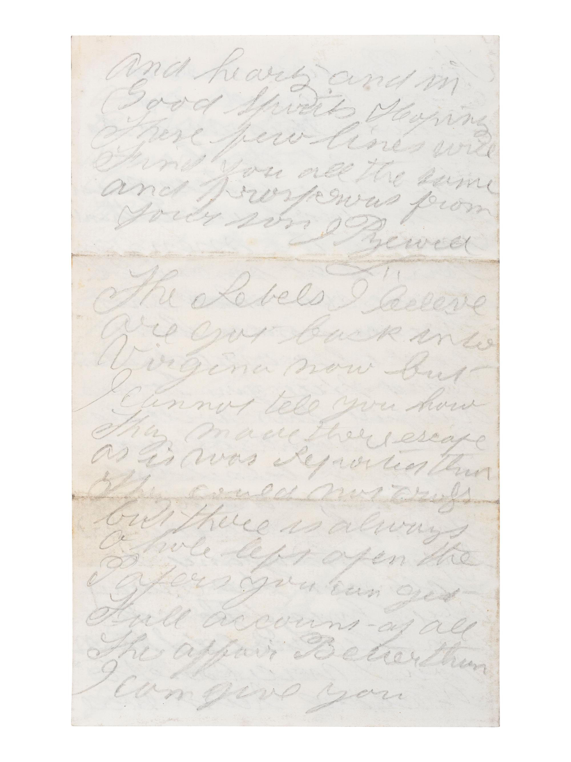 [CIVIL WAR]. Soldier's letter written by Jacob Pyewell, Company I, 106th Pennsylvania Infantry, describing the Battle of Antietam. "Near Sharpsburg Maryl," 20 [September?] 1862.