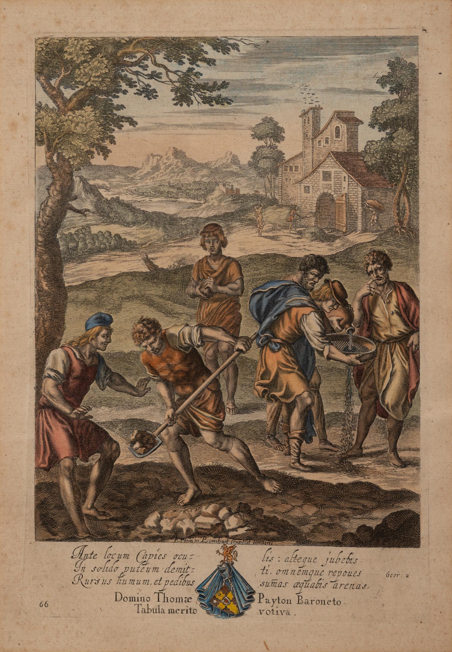 Two Pairs of Hand Colored Engravings (17th/18th Century)