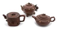 Three Japanese Terracotta Teapots — 19TH CENTURY