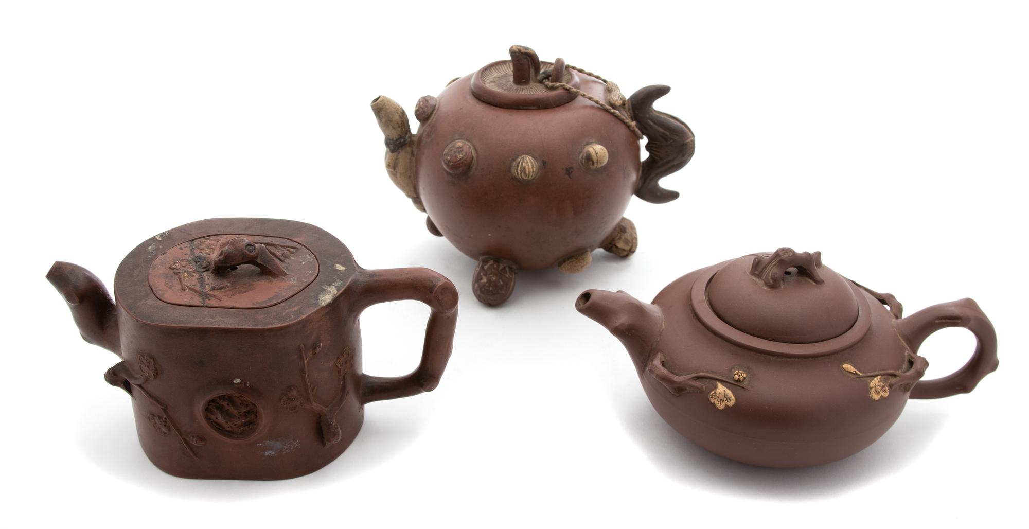 Three Japanese Terracotta Teapots — 19TH CENTURY