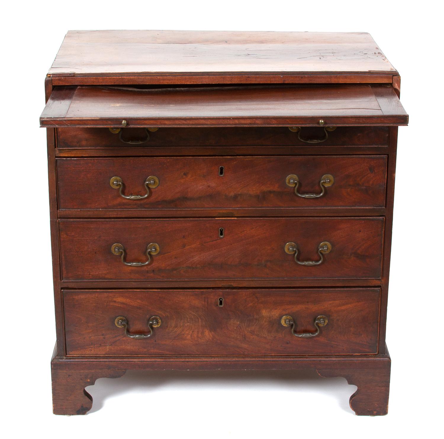 A George II Style Mahogany Bachelors Chest Height 32 1/2 x width 30 x 17 1/2 inches. — 19TH CENTURY