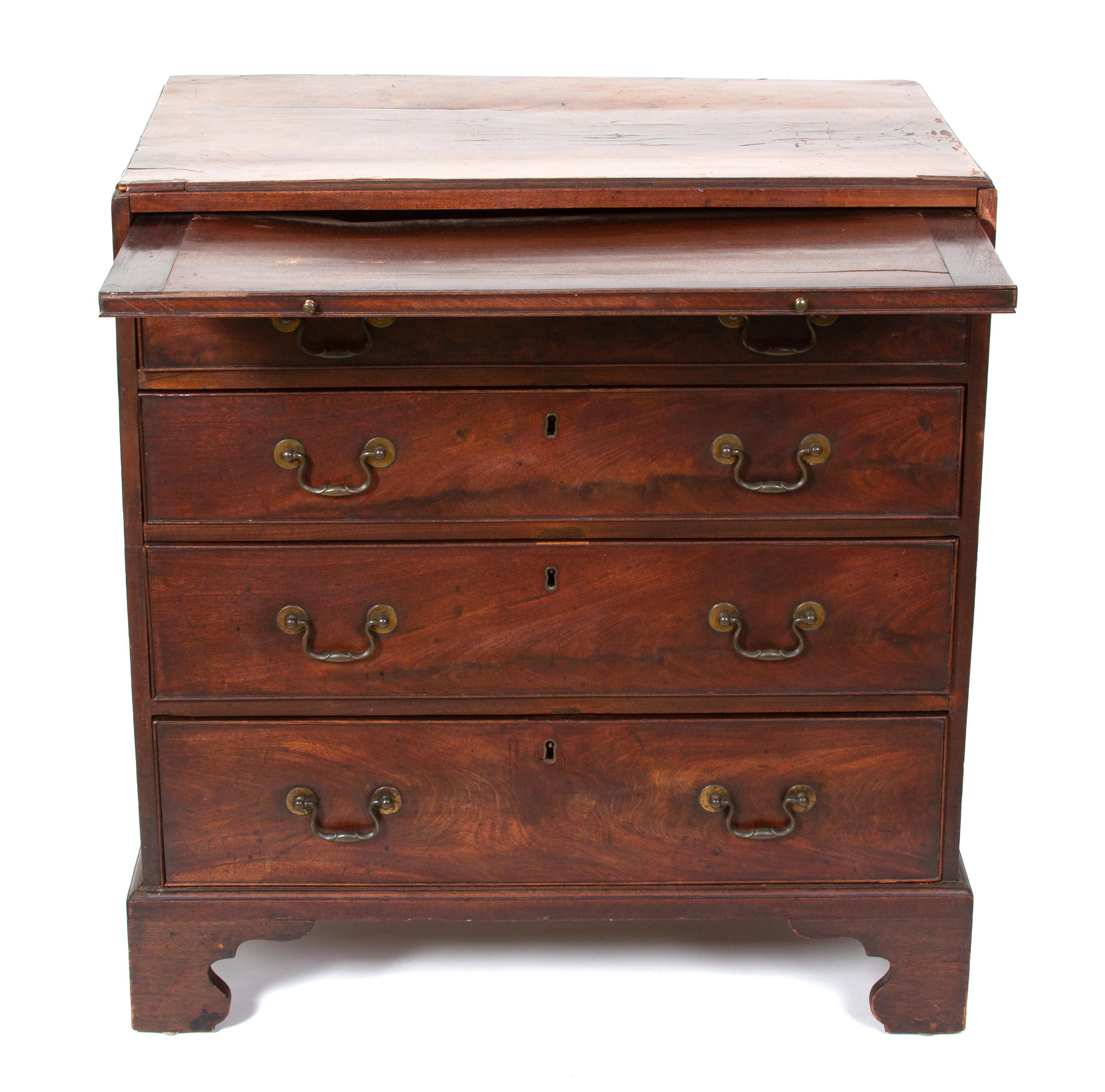 A George II Style Mahogany Bachelors Chest Height 32 1/2 x width 30 x 17 1/2 inches. — 19TH CENTURY