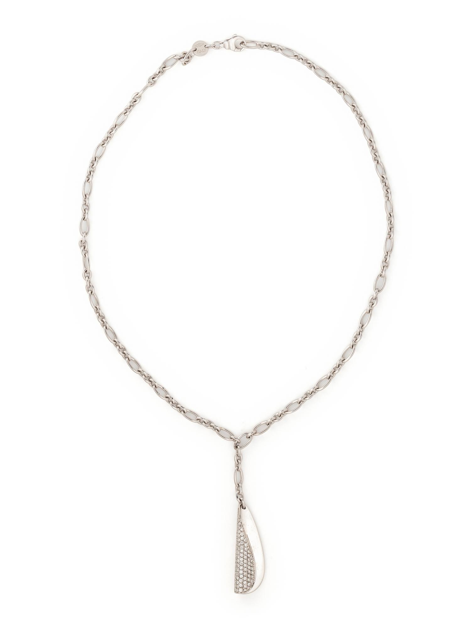 MOVADO, WHITE GOLD AND DIAMOND PENDANT NECKLACE