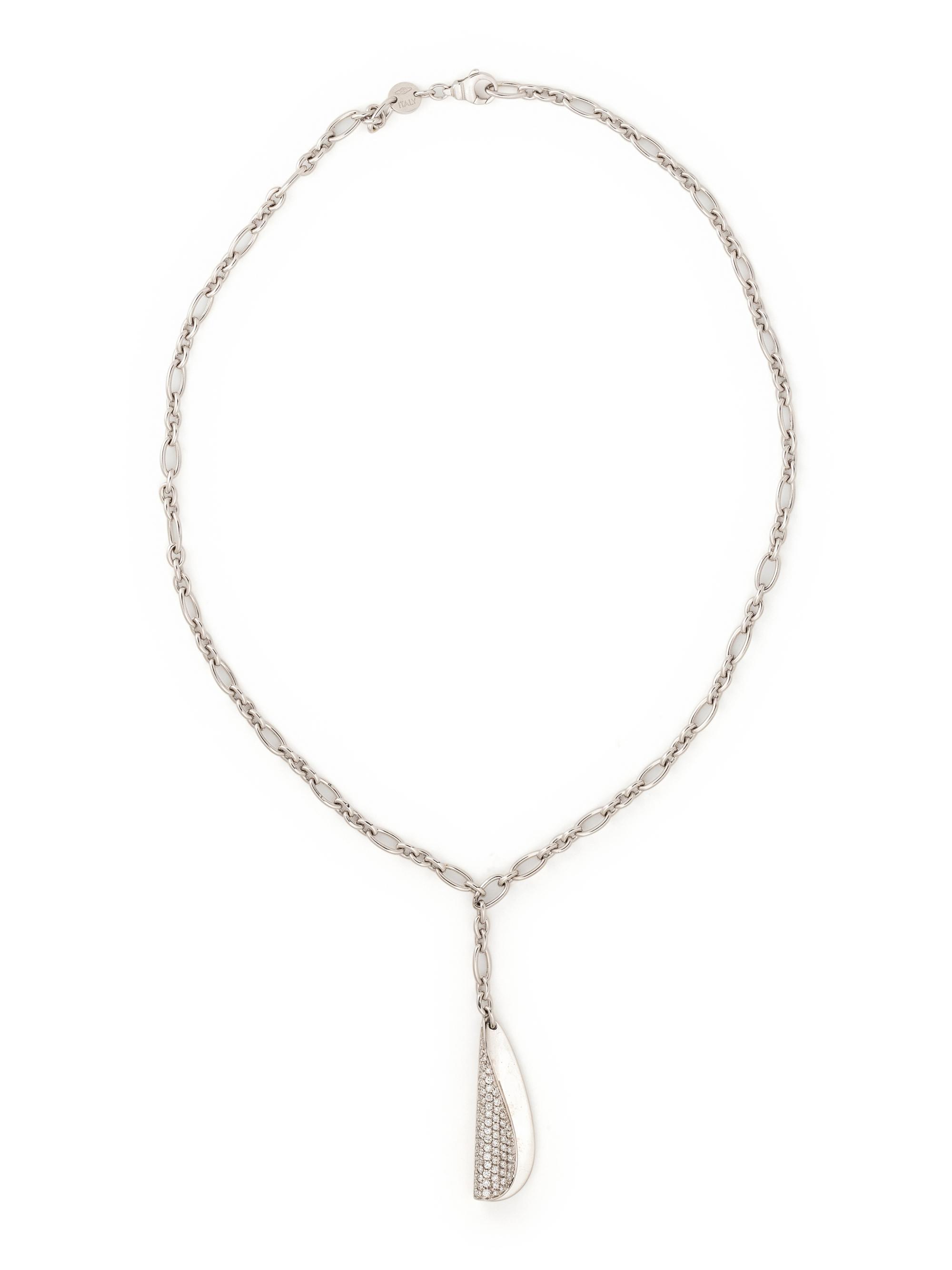 MOVADO, WHITE GOLD AND DIAMOND PENDANT NECKLACE