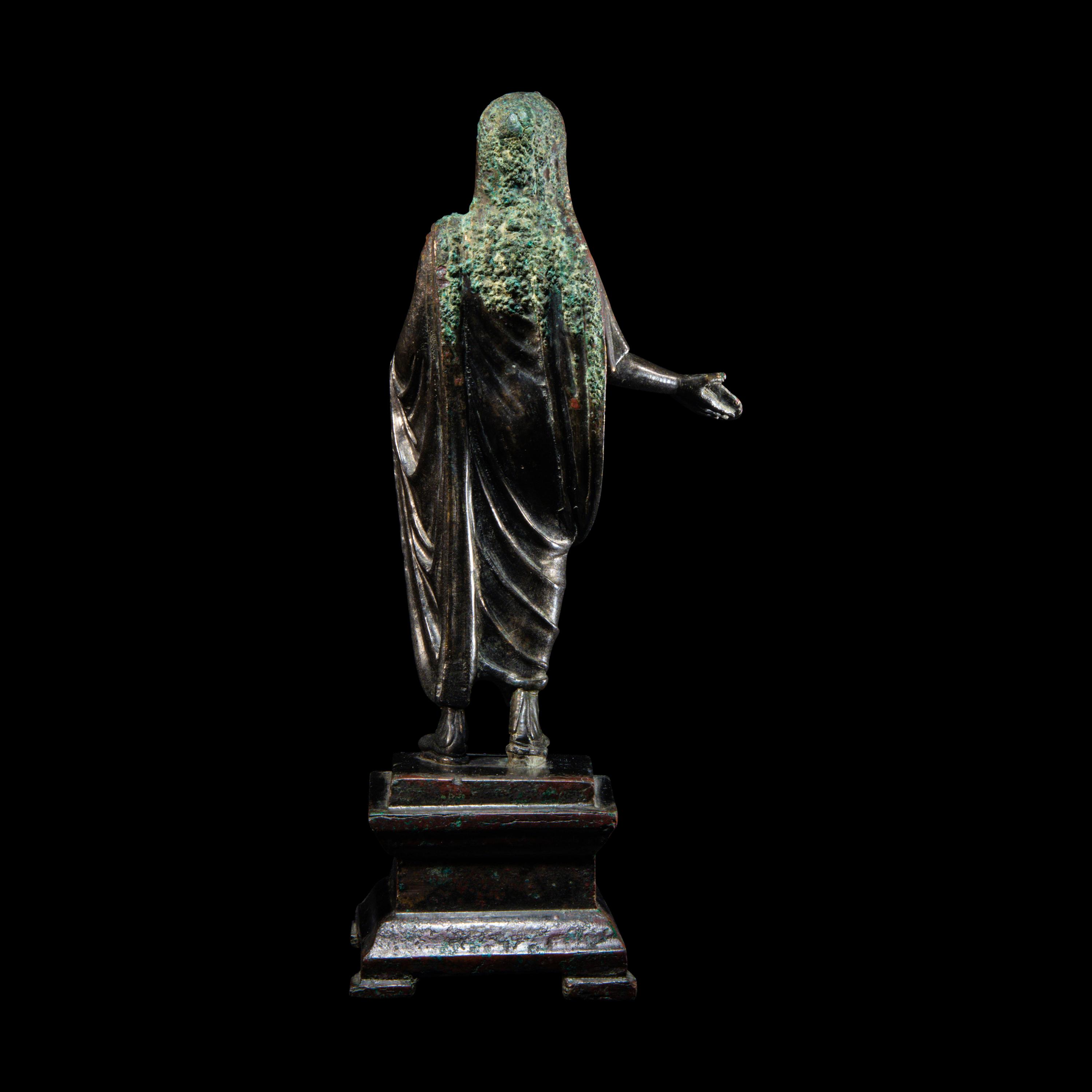A Roman Bronze Togatus