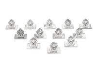 A Set of Twelve Georg Jensen Silver Acorn Place Card Holders