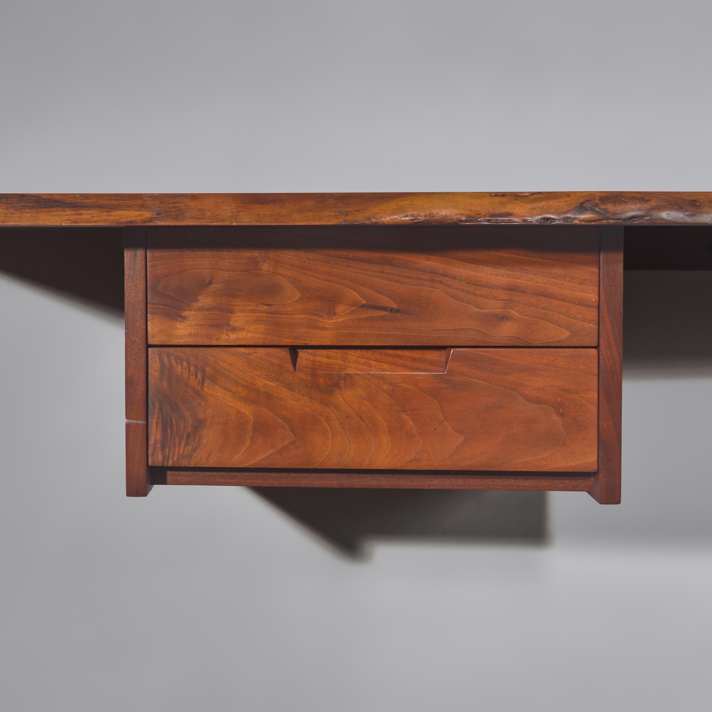 George Nakashima (American, 1905–1990) — Hanging Wall Shelf with Single Drawer, 1969