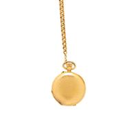 YELLOW GOLD, ENAMEL AND DIAMOND POCKET WATCH AND FOB CHAIN