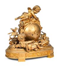 A French Gilt Bronze Figural Clock