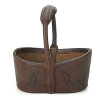 Tooled leather key basket Virginia, North or South Carolina, mid-19th century