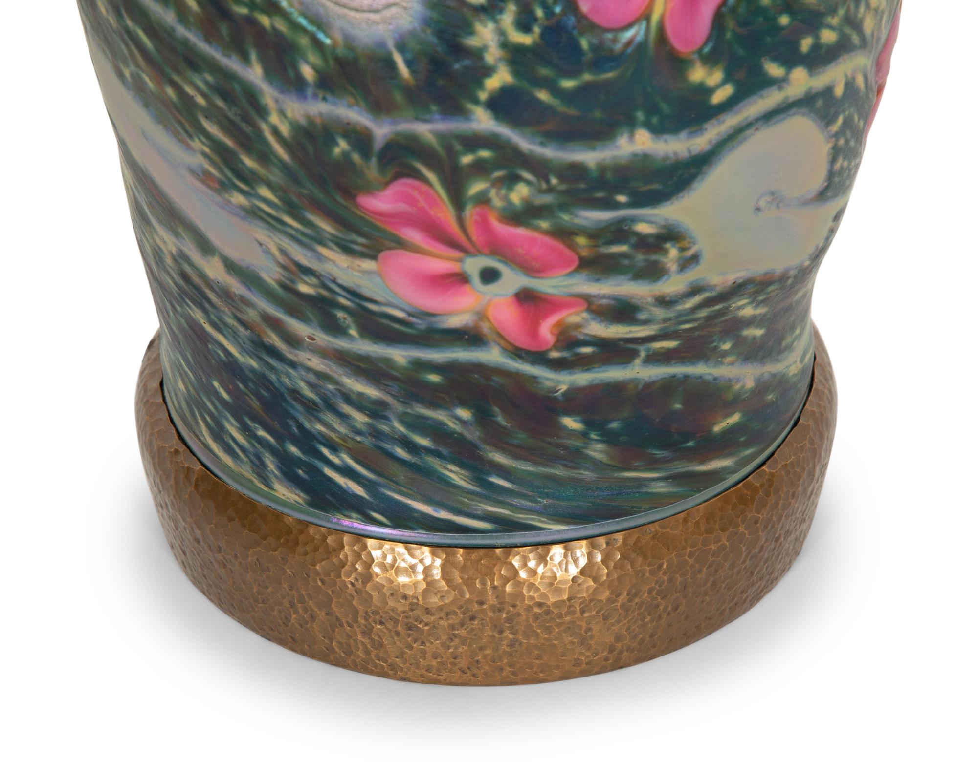 A Charles Lotton Multiflora Art Glass Table Lamp