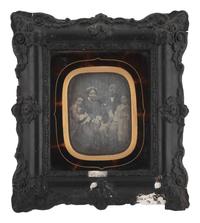 [EARLY PHOTOG.]. 13 daguerreotypes in rectangular wall frames, some with French Daguerreian labels.