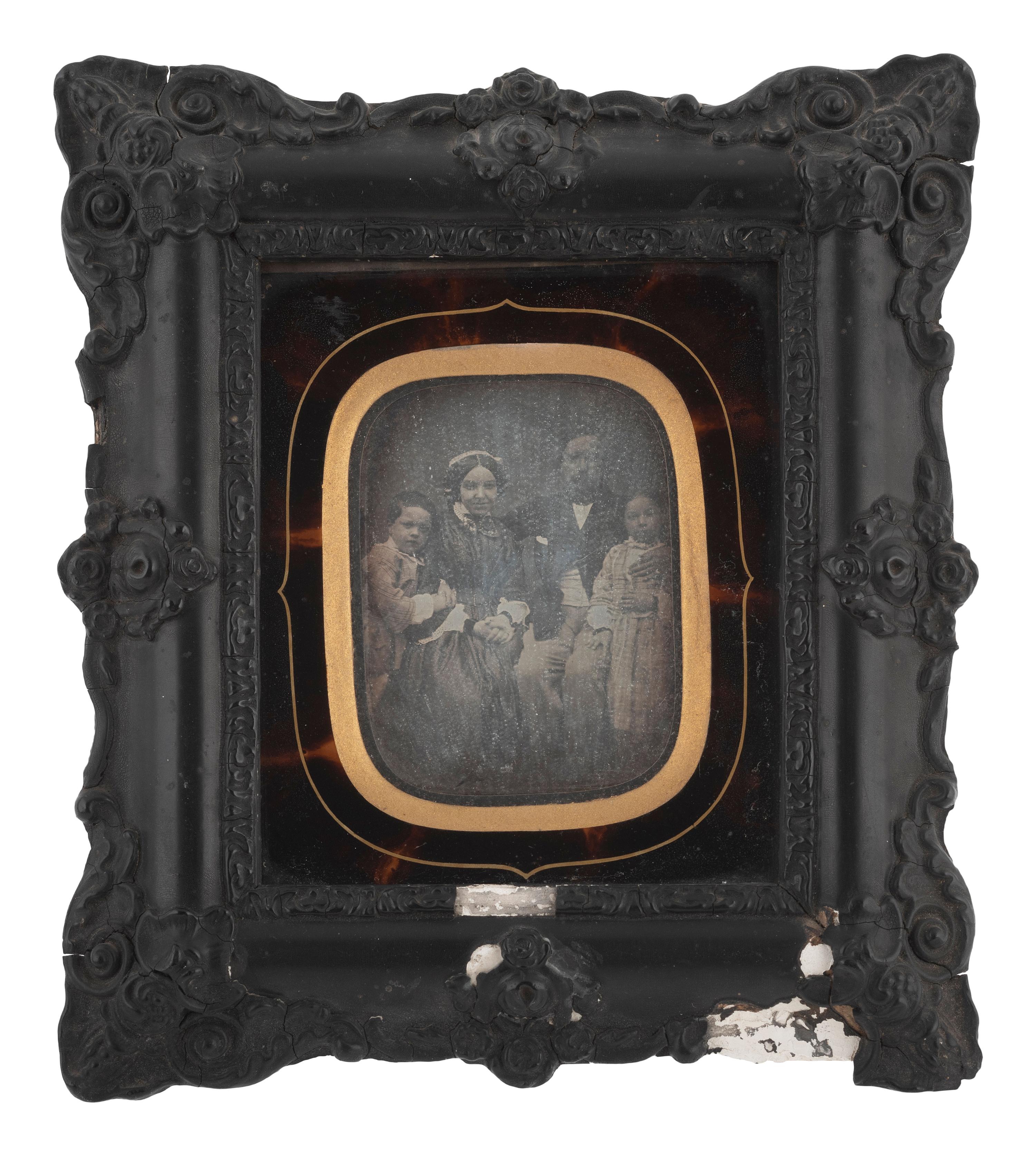 [EARLY PHOTOG.]. 13 daguerreotypes in rectangular wall frames, some with French Daguerreian labels.